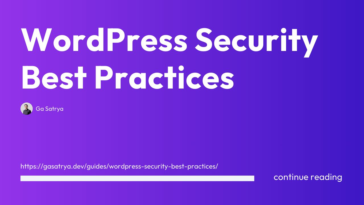 WordPress Security Best Practices