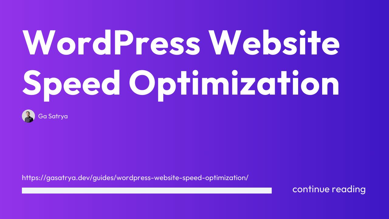 WordPress Website Speed Optimization Guide