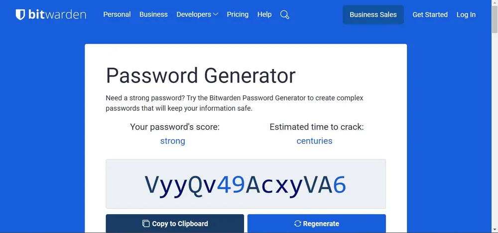 Bitwarden password generator